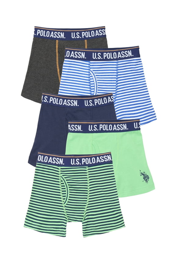 Boys Cotton Tagless Underwear Boxer Briefs, 5- Pack, Sizes (S-XXL)