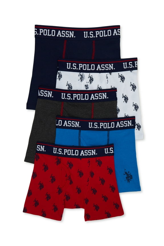 Boys Cotton Tagless Underwear Boxer Briefs, 5- Pack, Sizes (S-XXL)