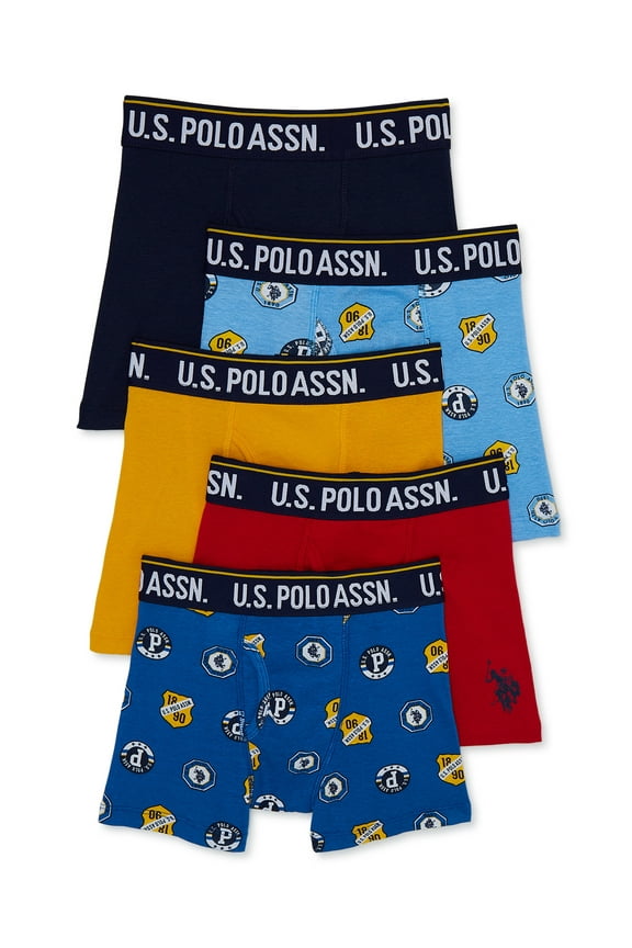 Boys Cotton Tagless Underwear Boxer Briefs, 5- Pack, Sizes (S-XXL)
