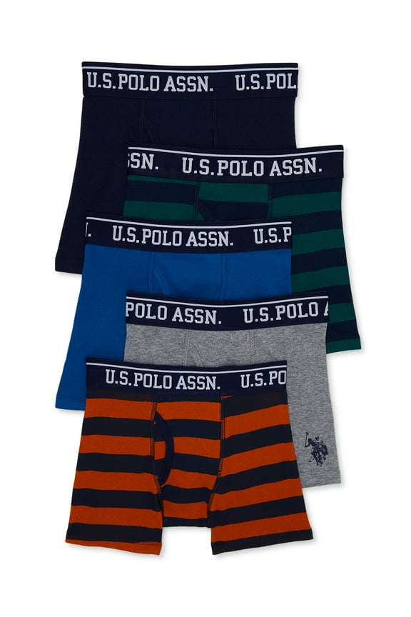 Boys Cotton Tagless Underwear Boxer Briefs, 5- Pack, Sizes (S-XXL)