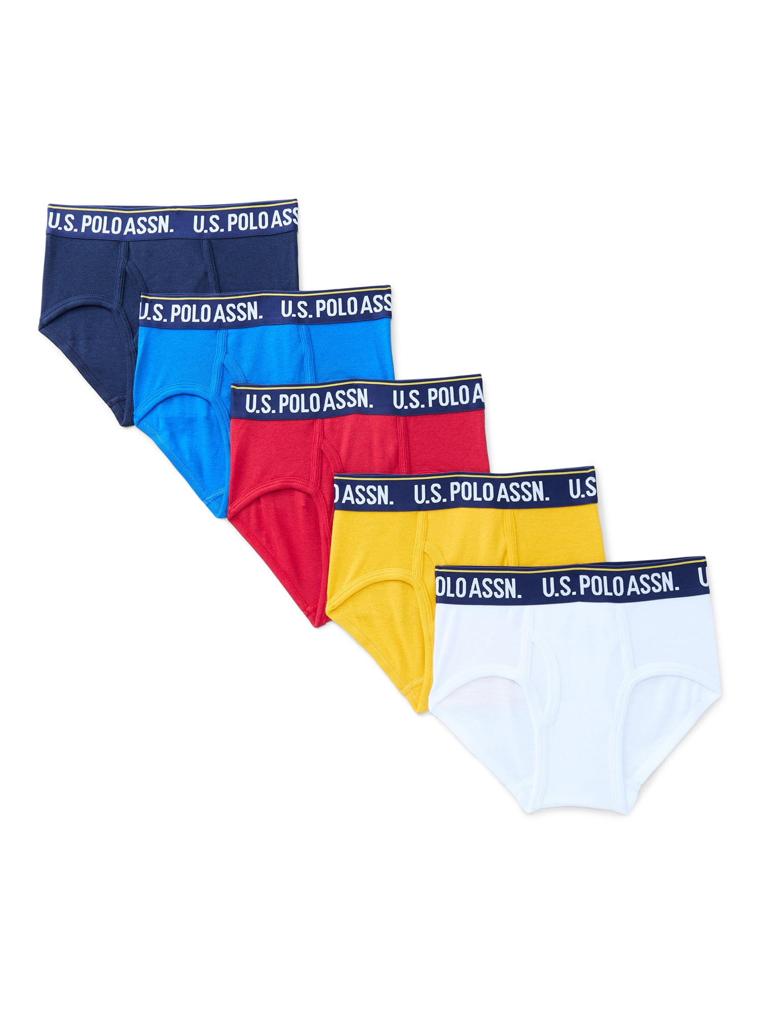 U.S. Polo Assn. Boys Tagless Underwear Briefs, 5-Pack, Sizes S-XL