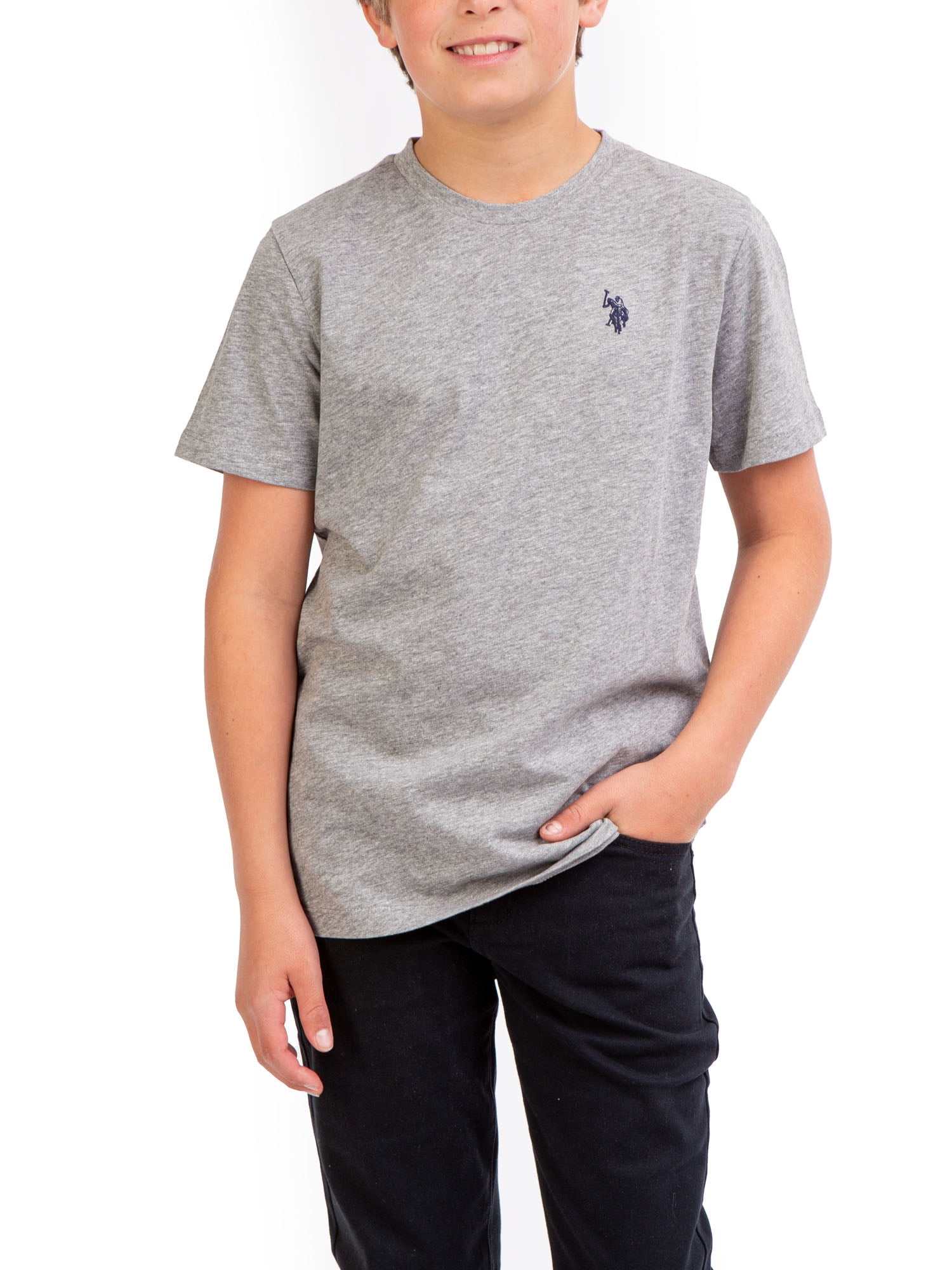 U.S. Polo Assn. Boys Crew Neck Short Sleeve T-Shirt, Size 4-18