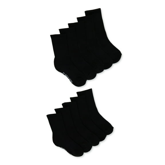 U.S. Polo Assn. Boys Crew Socks, 10-Pack, Sizes S-L