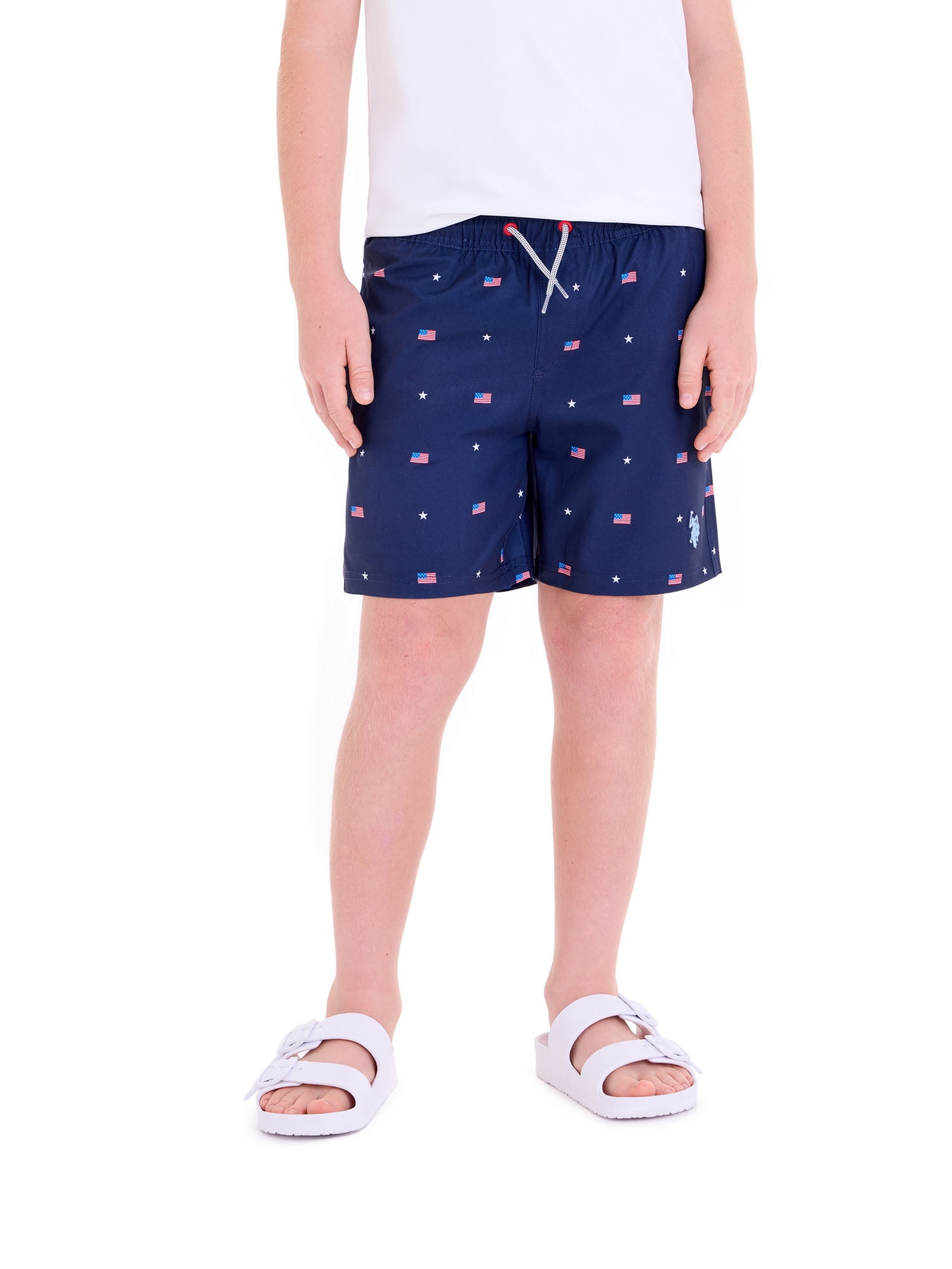 U.S. Polo Assn. Boys Flag Print Swim Short, Sizes 4-18