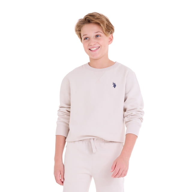 U.S. Polo Assn. Boys Fleece Crew Neck Pullover Sweatshirt, Sizes 4-18