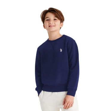 U.S. Polo Assn. Boys Fleece Crew Neck Pullover Sweatshirt, Sizes 4-18