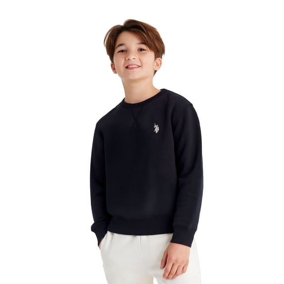 U.S. Polo Assn. Boys' Fleece Crewneck Pullover Sweatshirt, Sizes 4-18
