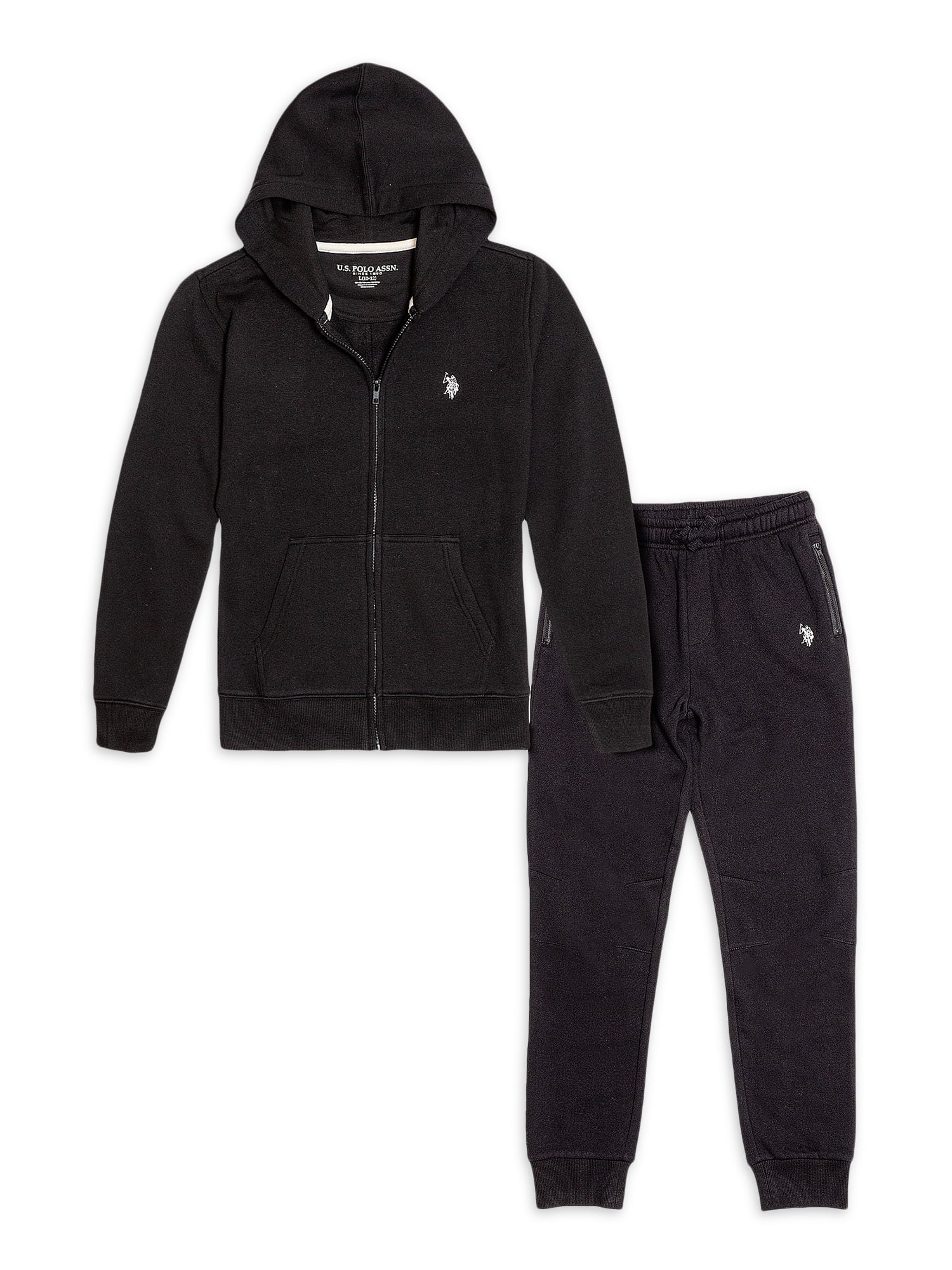 U.S Polo Assn. Boys Fleece Full Zip Hoodie and Joggers 2 Piece Set