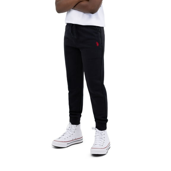 U.S. Polo Assn. Boys Fleece Jogger Pant Zip Pocket, Sizes 4-18