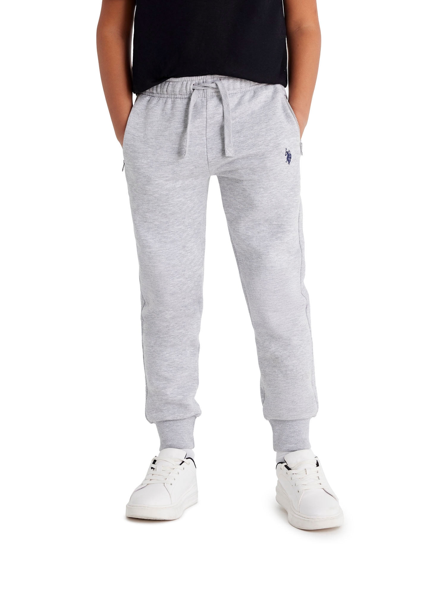 U.S. Polo Assn. Boys Fleece Jogger Pant Zip Pocket, Sizes 4-18