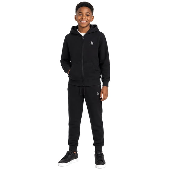 U.S. Polo Assn. Boys Fleece Jogger Pant Zip Pocket, Sizes 4-18