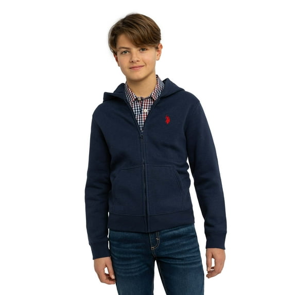 U.S. Polo Assn. Boys Fleece Zip-Up Hoodie, Sizes 4-18