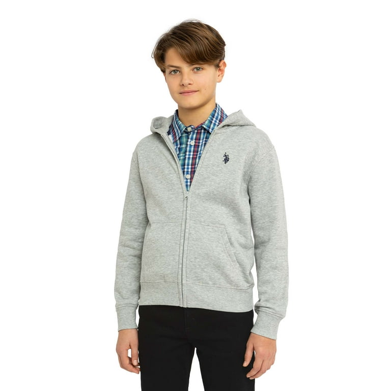 U.S. Polo Assn. Boys Fleece Zip Up Hoodie Sizes 4 18 Walmart