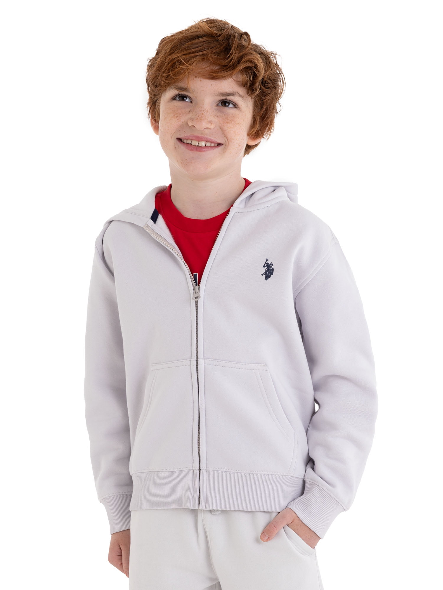 U.S. Polo Assn. Boys Fleece Zip-Up Hoodie, Sizes 4-18