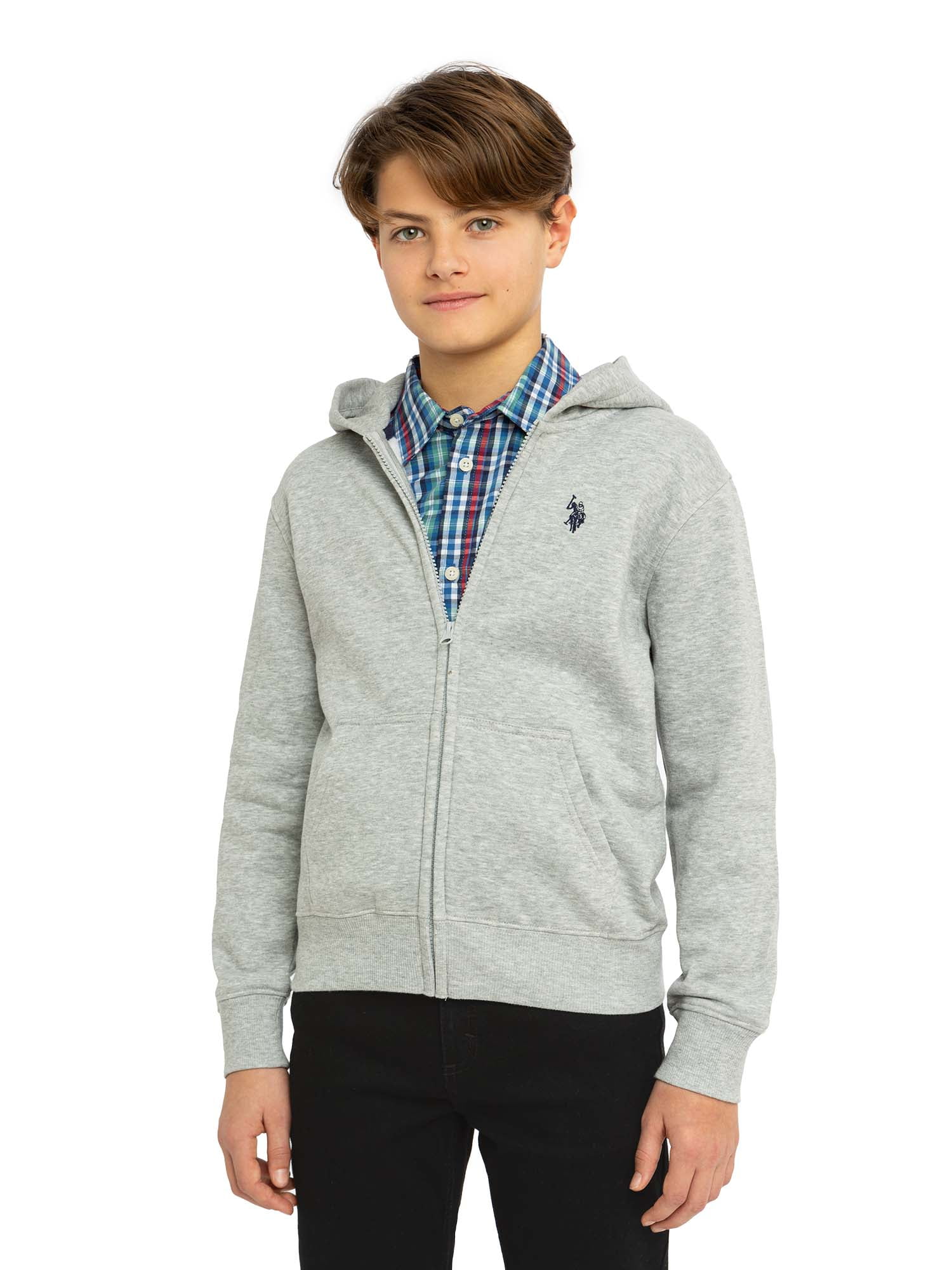 U.S. Polo Assn. Boys Fleece Zip Up Hoodie Sizes 4 18 Walmart