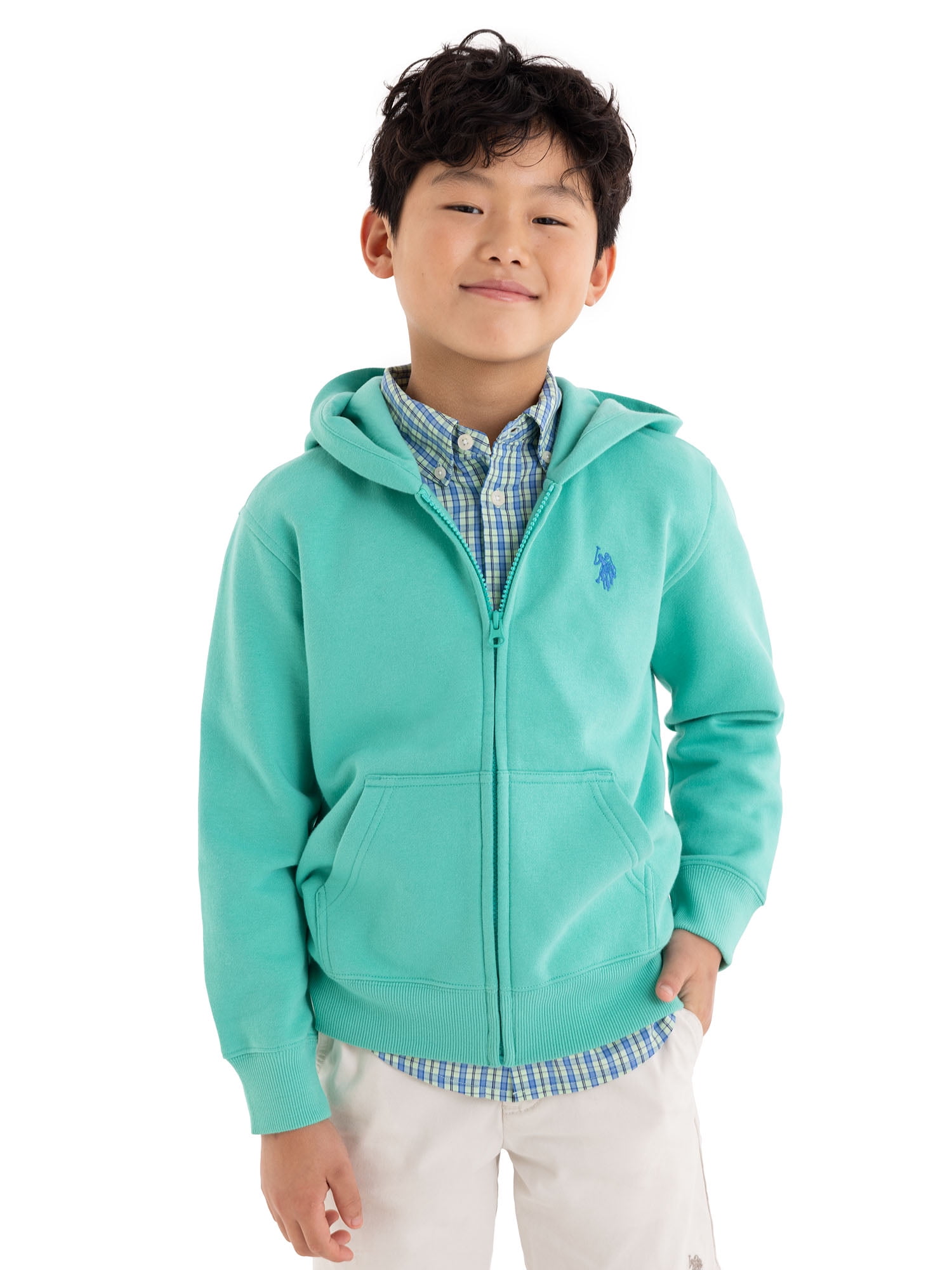 U.S. Polo Assn. Boys Fleece Zip-Up Hoodie, Sizes 4-18
