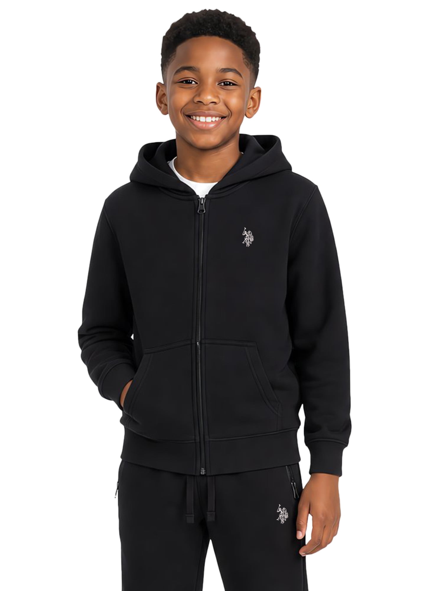 U.S. Polo Assn. Boys Fleece Zip-Up Hoodie, Sizes 4-18