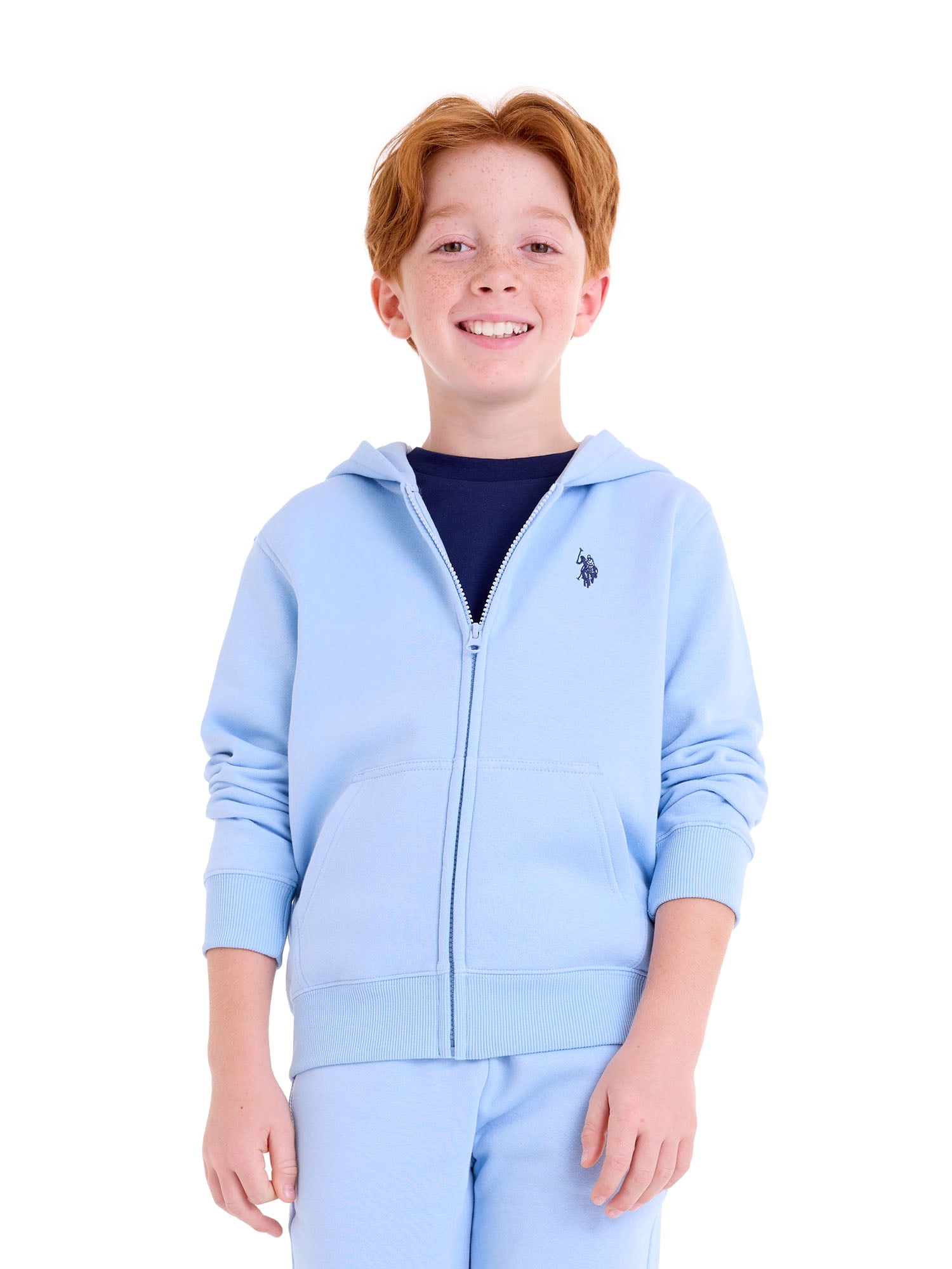 U.S. Polo Assn. Boys Fleece Zip-Up Hoodie, Sizes 4-18