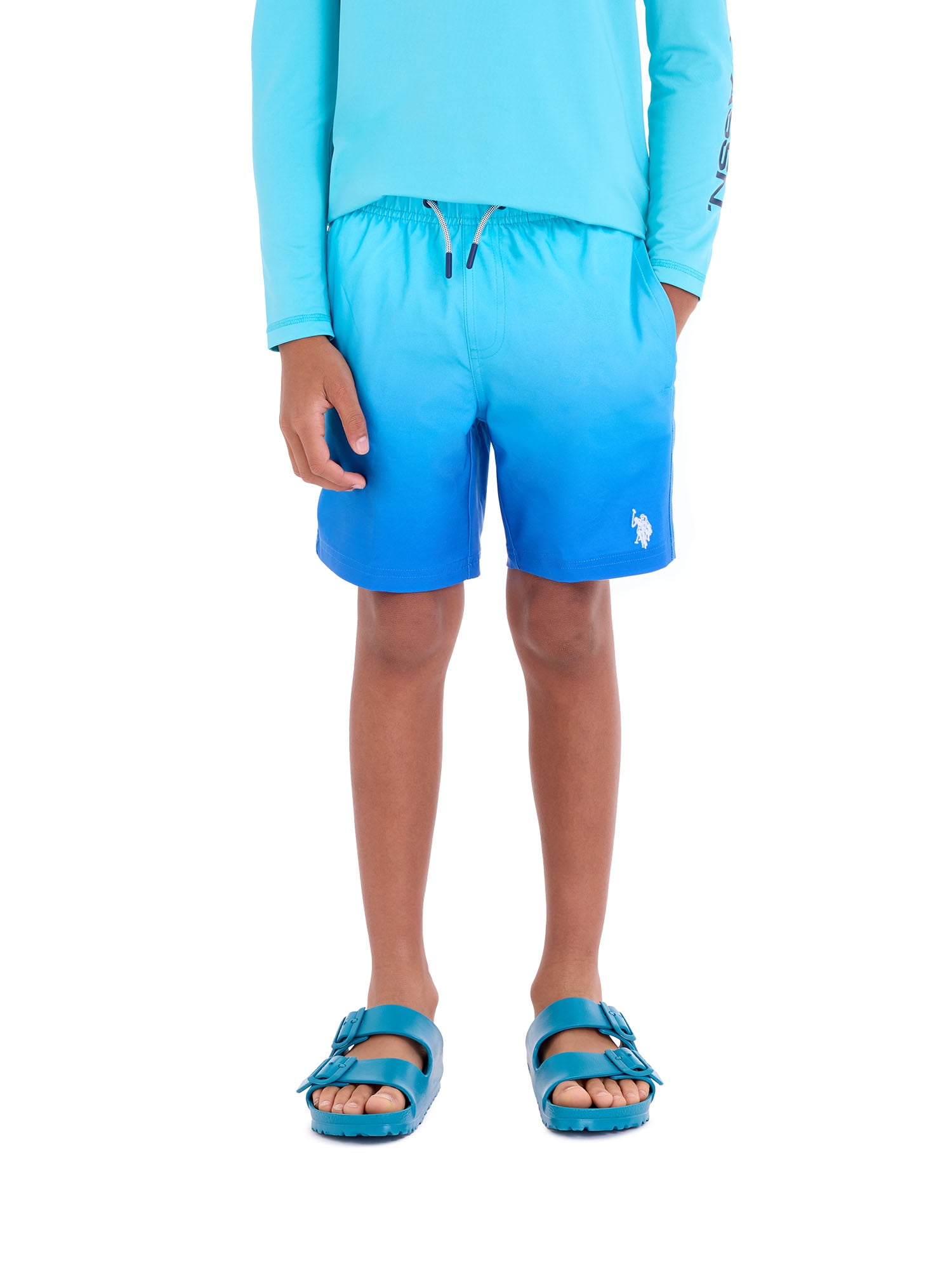 U.S Polo Assn. Boys Gradient Print Swim Short, Sizes 4-18