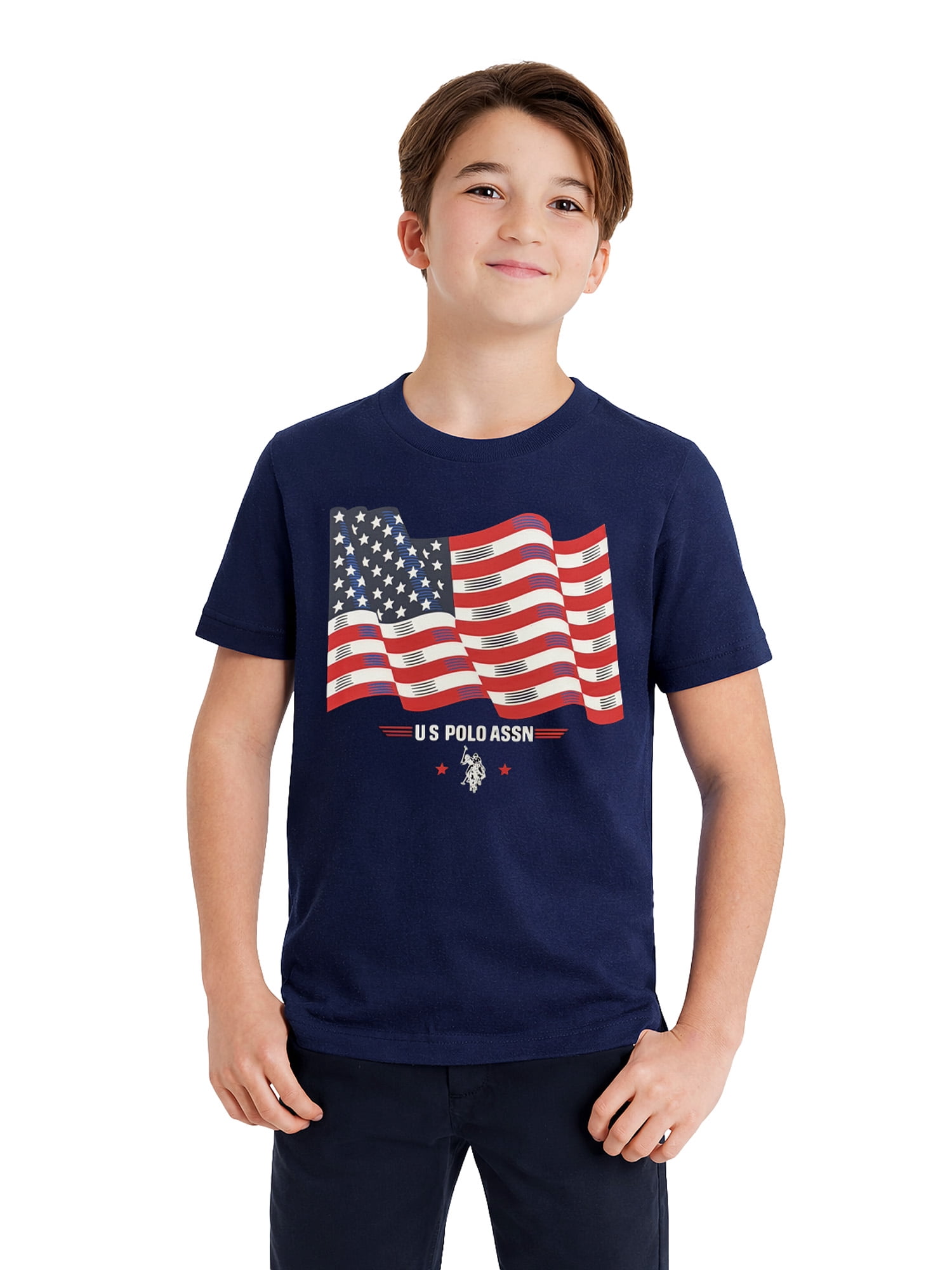 U.S. Polo Assn. Boys Graphic Flag Tee, Sizes 4-18