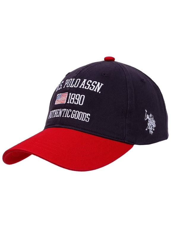 Kids Baseball Cap with American Flag, Navy/Red, One Size Fits Most
