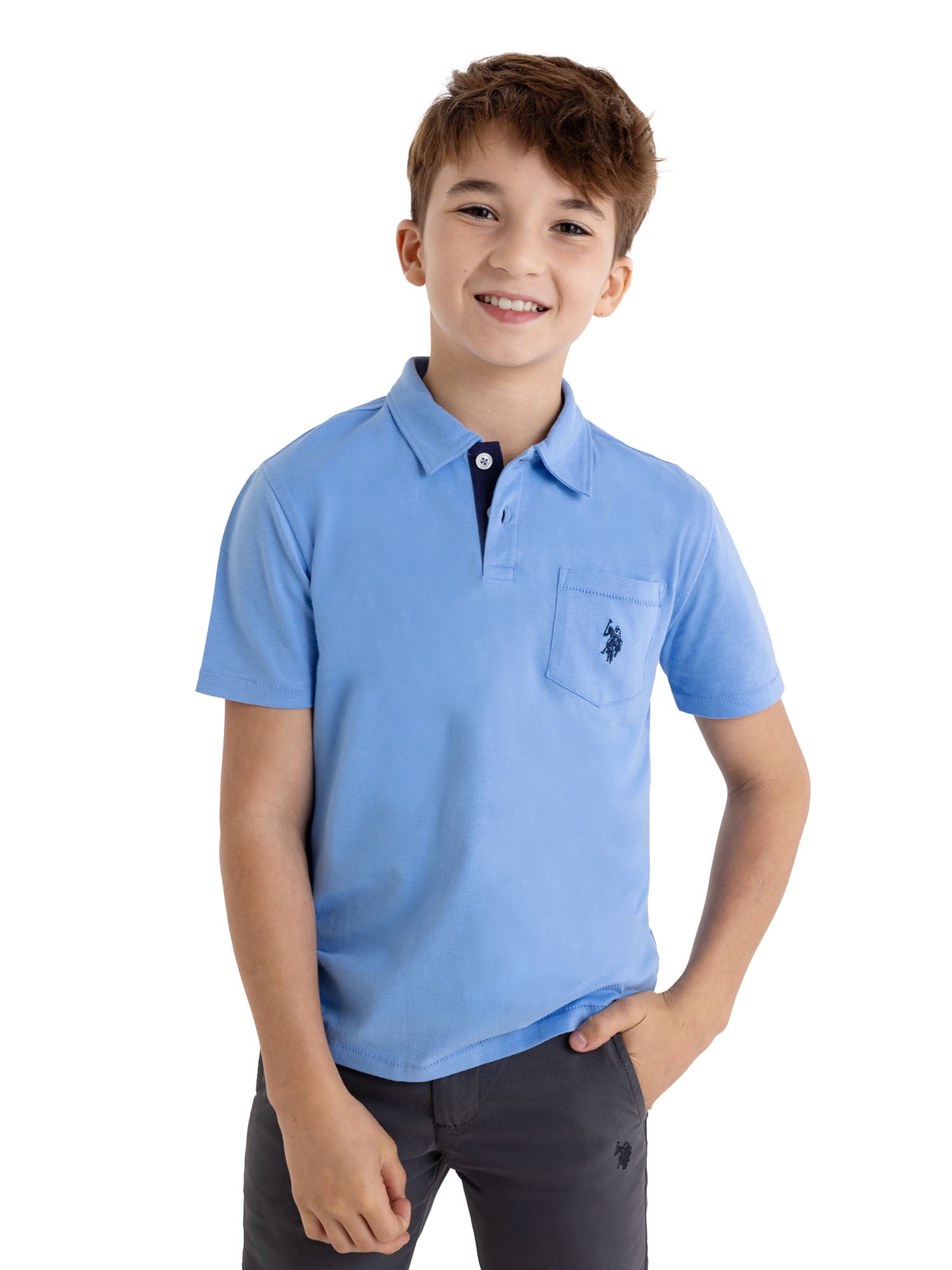 U.S. Polo Assn. Boys Jersey Pocket Polo Shirt, Sizes 4-18