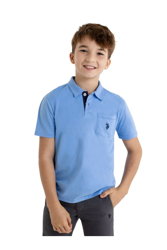 Boys Jersey Pocket Polo Shirt, Sizes 4-18