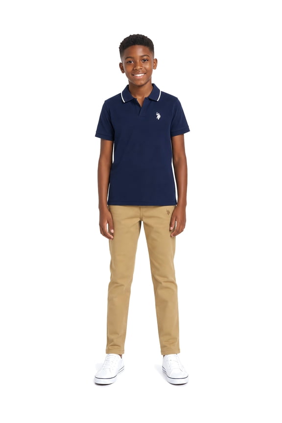 Boys Short Sleeve Johnny Collar Shirt, Sizes 4-18