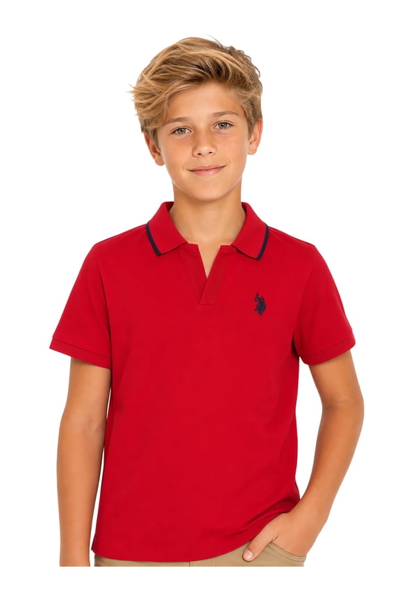 Boys Short Sleeve Johnny Collar Shirt, Sizes 4-18