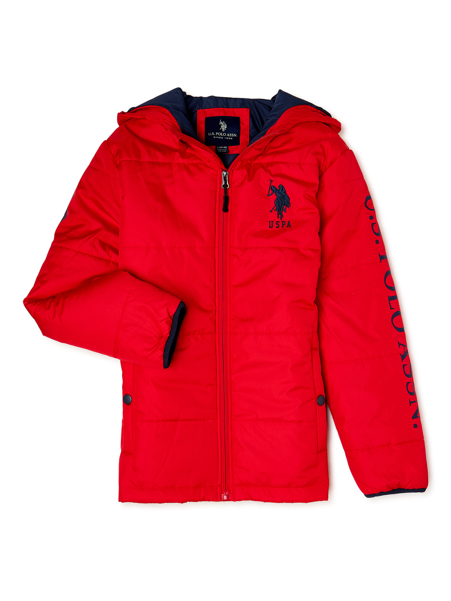 U.S. Polo Assn. Boys’ Logo Puffer Jacket, Sizes 8-20 - image 1 of 5