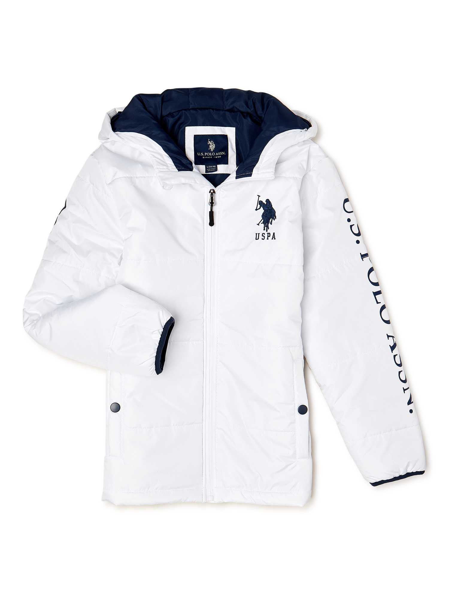 U.S. Polo Assn. Boys’ Logo Puffer Jacket, Sizes 8-20 - image 1 of 5