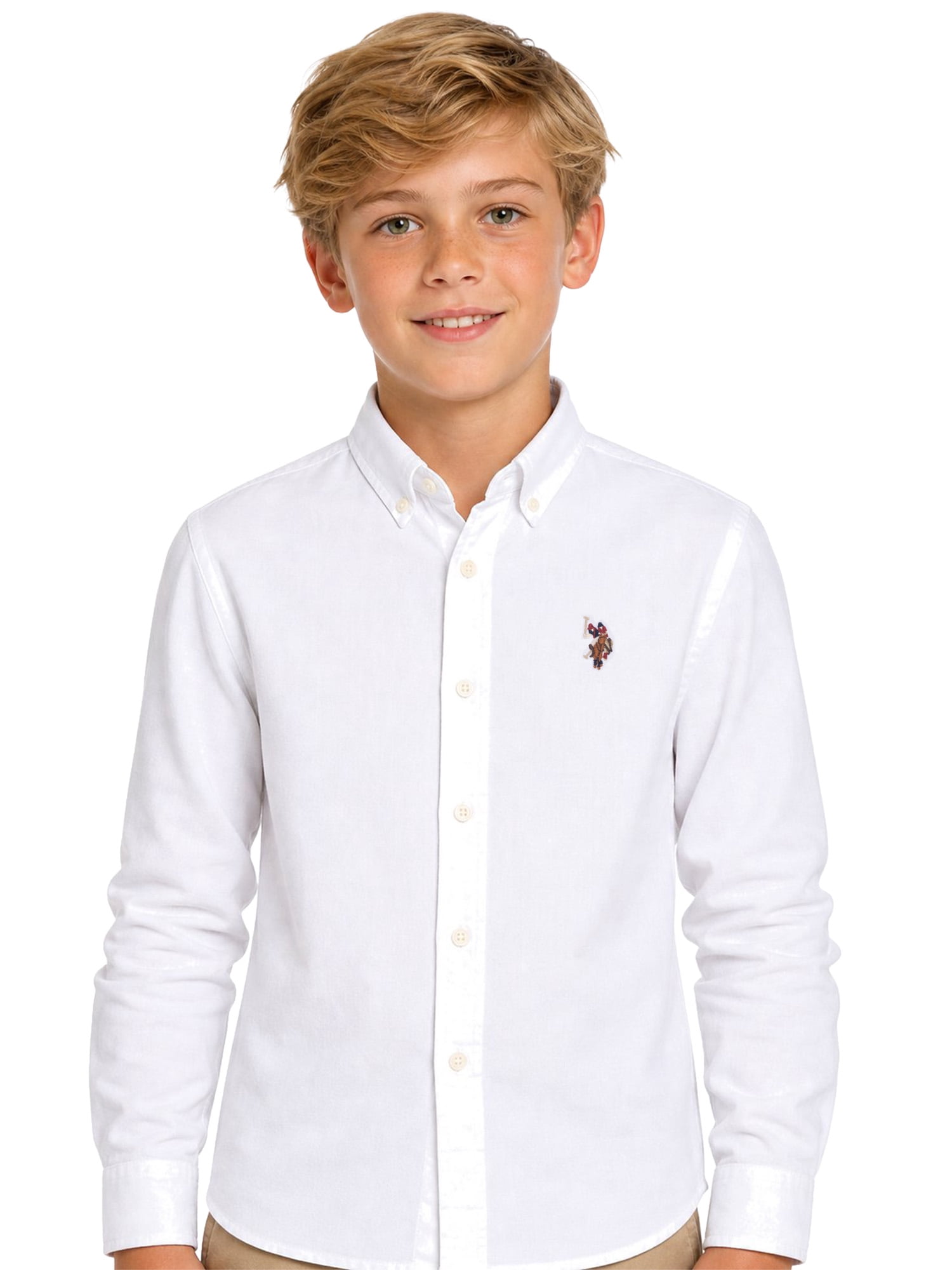 polo assn dress shirt U.s. Polo Assn. Mens Dress Shirt Regular Fit Long Sleeve Button Down, Men's, Size: 16 inch-16.5 inch 34 inch-35 inch, Blue