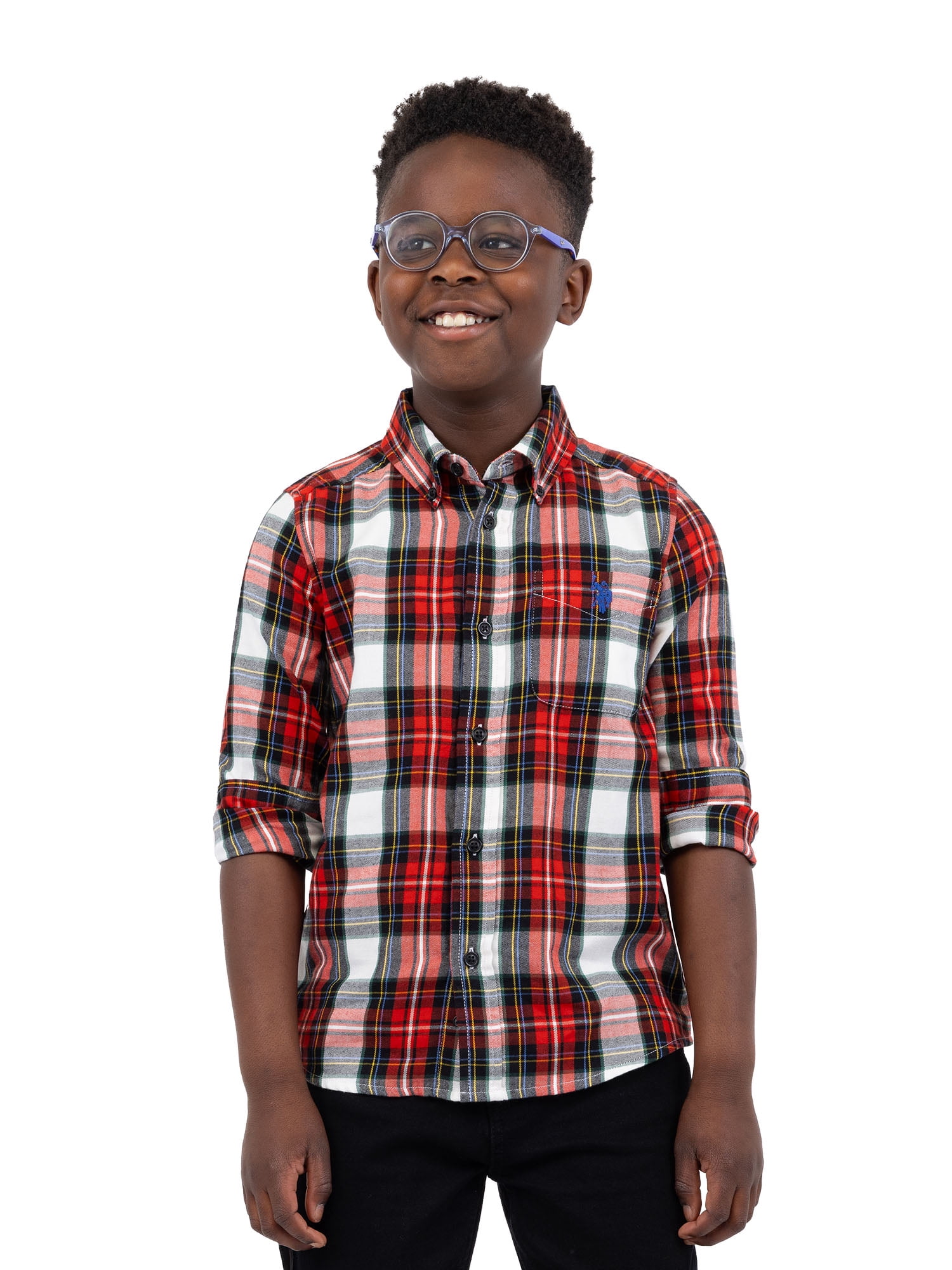 U.S. Polo Assn. Boys Long Sleeve Button Down Shirt, Sizes 4-18