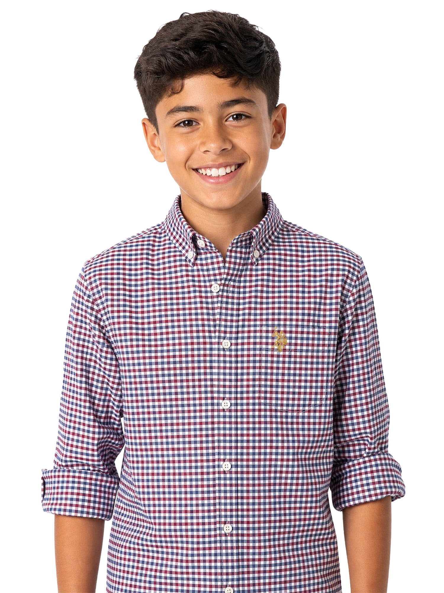 U.S. Polo Assn. Boys Long Sleeve Button Down Shirt, Sizes 4-18