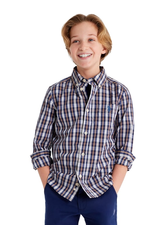Boys Long Sleeve Button Down Shirt, Sizes 4-18