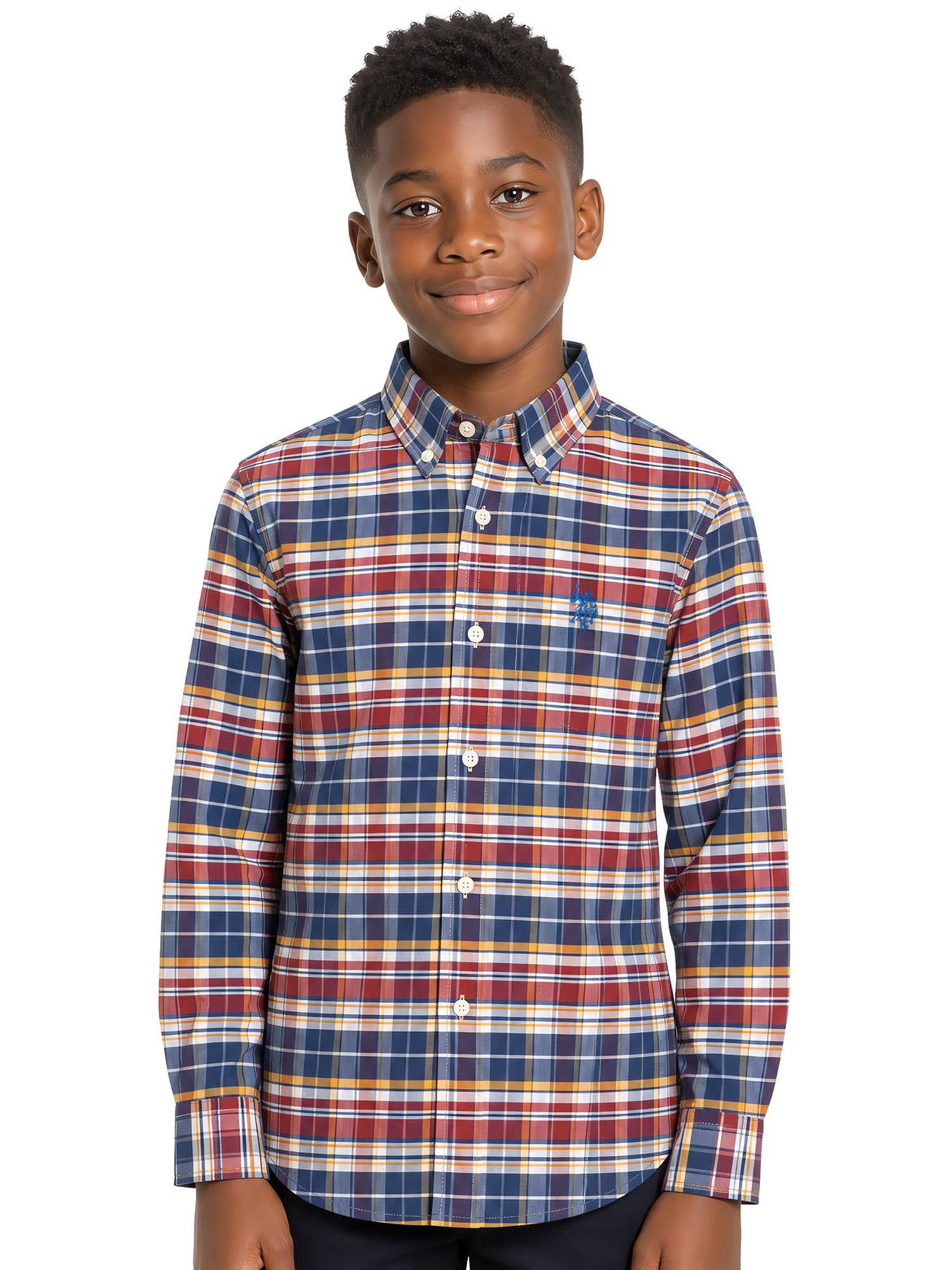 U.S. Polo Assn. Boys Long Sleeve Button Down Shirt, Sizes 4-18