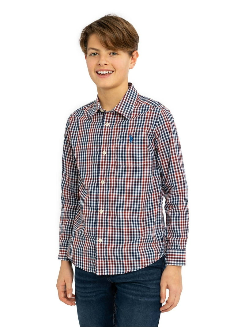 Polo Boys Long Sleeve Button Down Shirt, Sizes 4-18