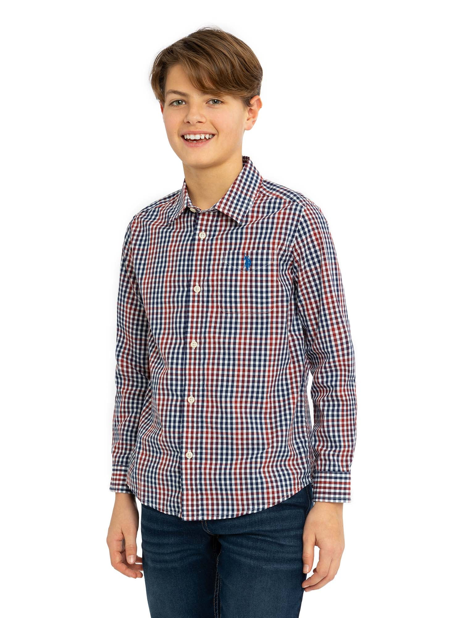 U.S. Polo Assn. Boys Long Sleeve Button Down Shirt, Sizes 4-18