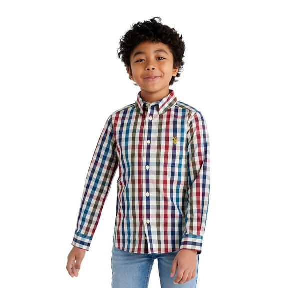 U.S. Polo Assn. Boys Long Sleeve Button Down Shirt, Sizes 4-18