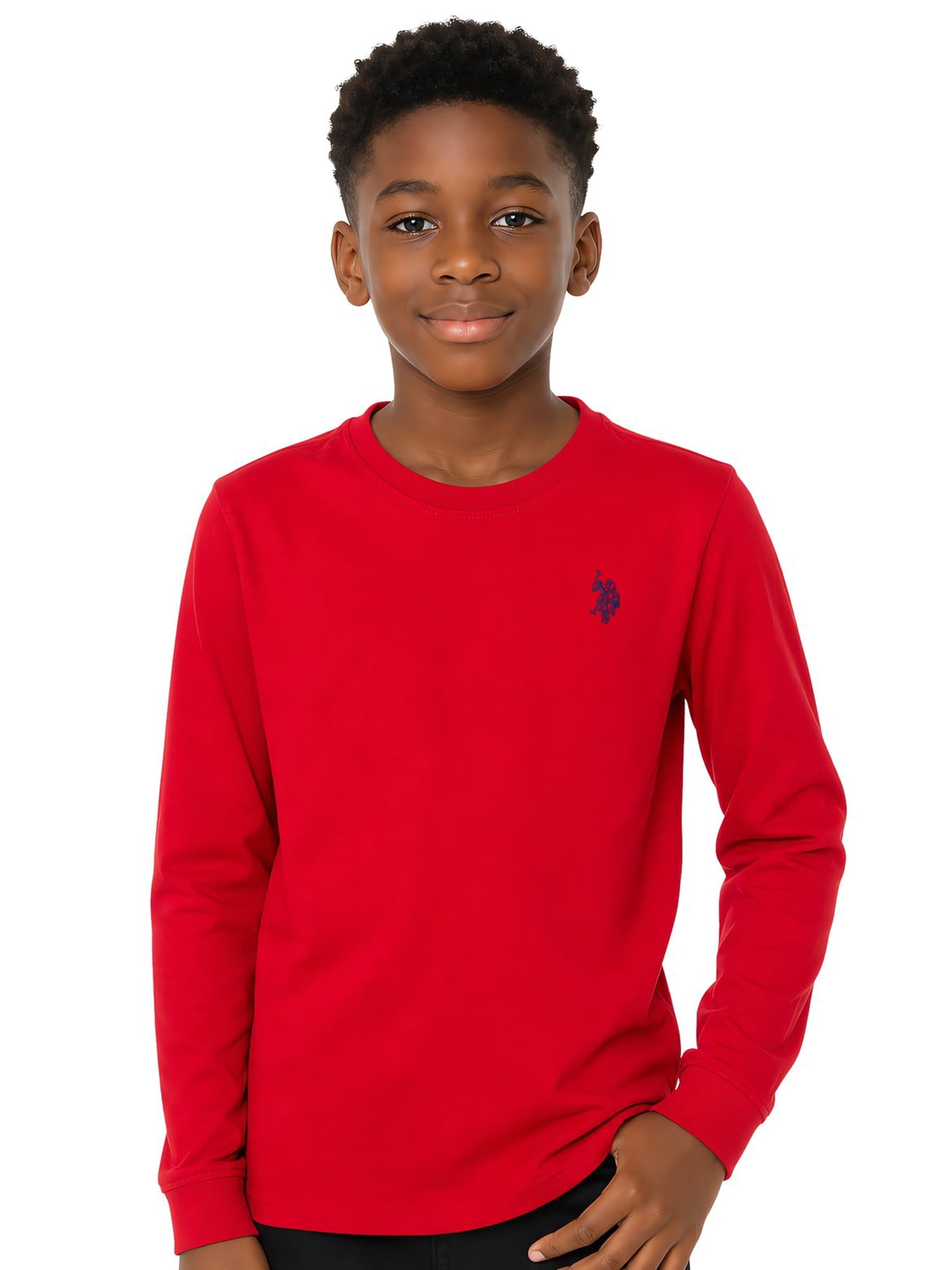 U.S. Polo Assn. Boys Long Sleeve Crewneck Shirt, Sizes 4-18