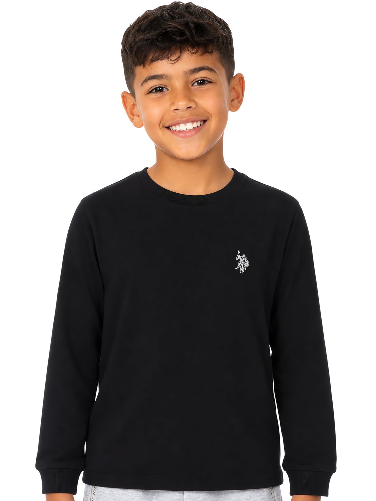 U.S. Polo Assn. Boys Long Sleeve Crewneck Shirt, Sizes 4-18