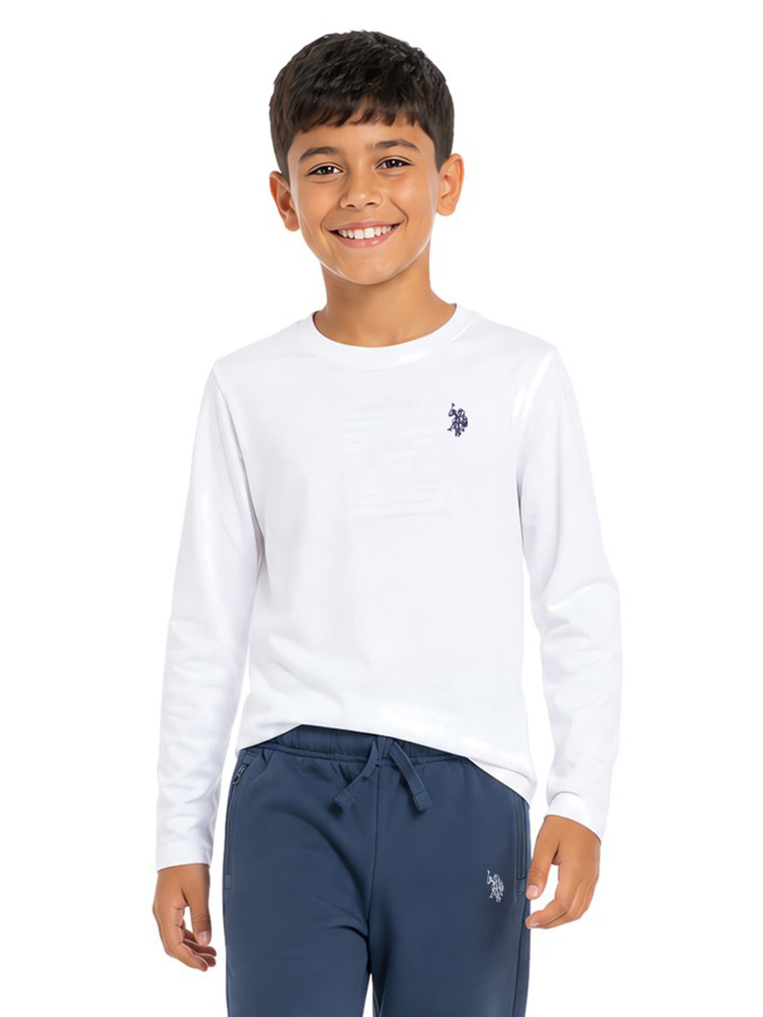 U.S. Polo Assn. Boys Long Sleeve Crewneck Shirt, Sizes 4-18