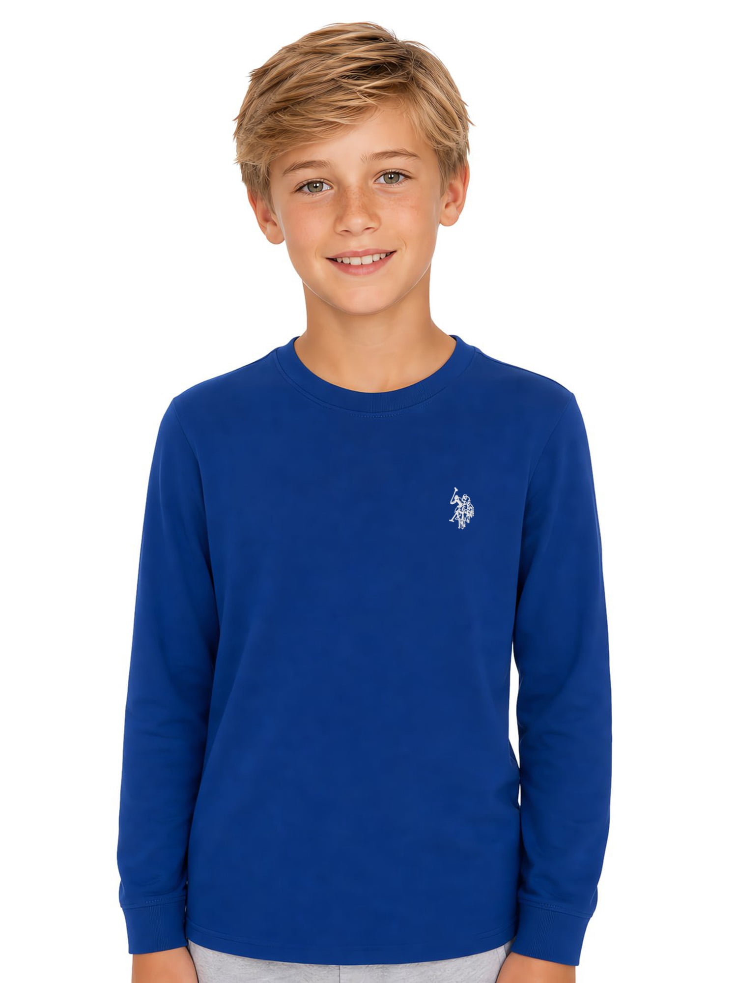 U.S. Polo Assn. Boys Long Sleeve Crewneck Shirt, Sizes 4-18