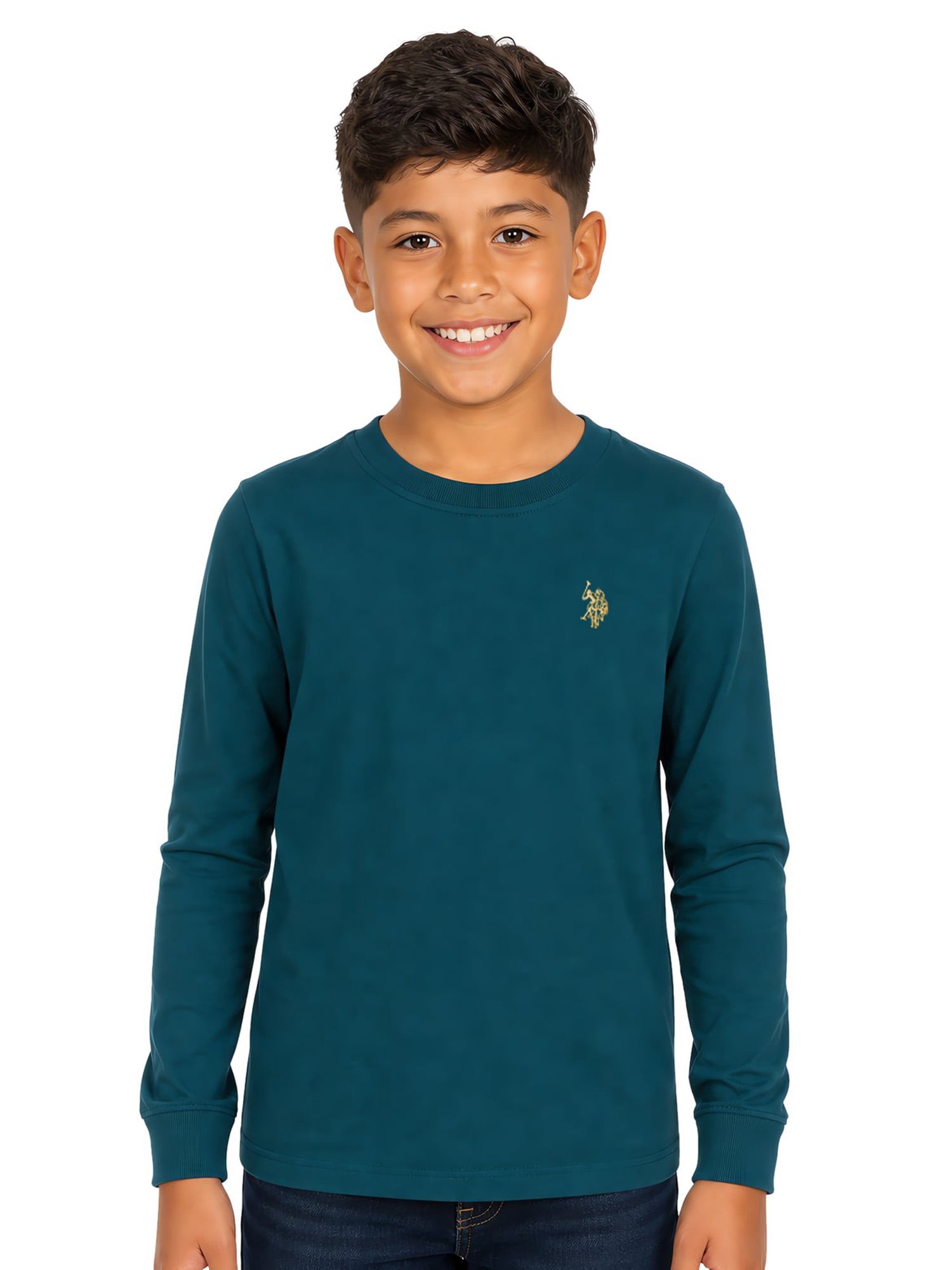 U.S. Polo Assn. Boys Long Sleeve Crewneck Shirt, Sizes 4-18