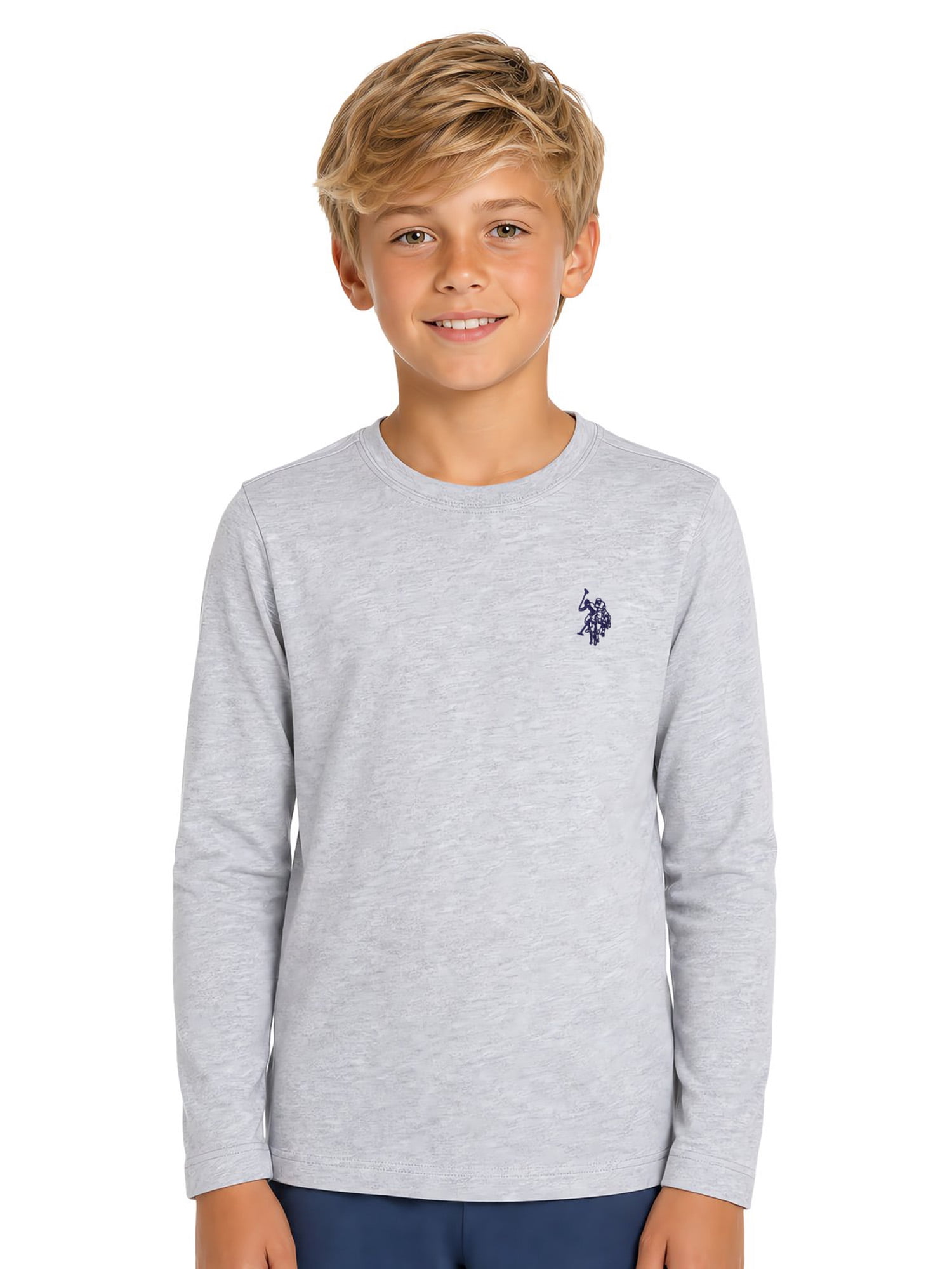 U.S. Polo Assn. Boys Long Sleeve Crewneck Shirt, Sizes 4-18