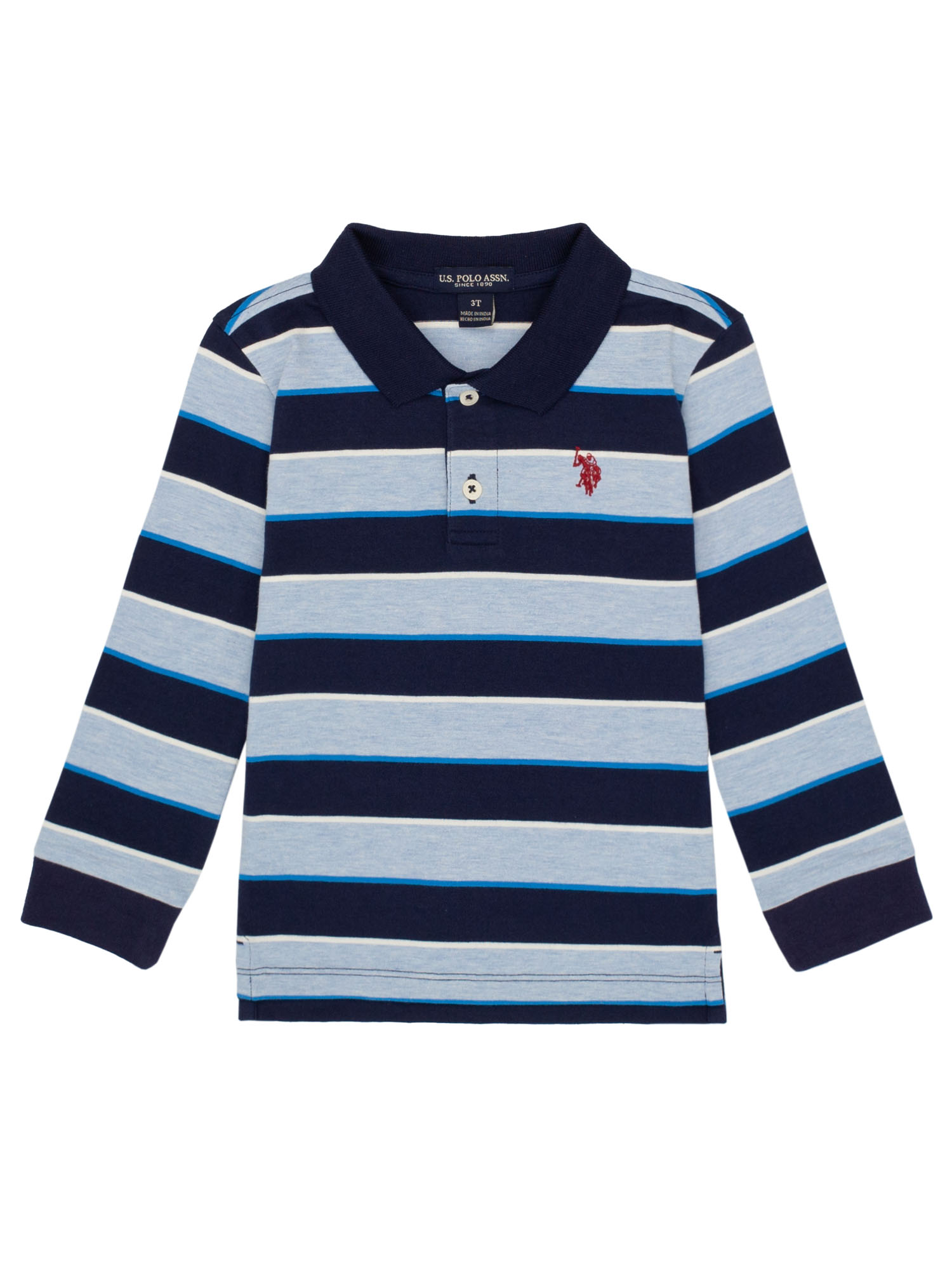 U.S. Polo Assn. Boys Long Sleeve Rugby Stripe Polo Shirt, Sizes 418