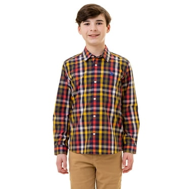 U.S. Polo Assn. Boys Long Sleeve Woven Shirt, Sizes 4-18