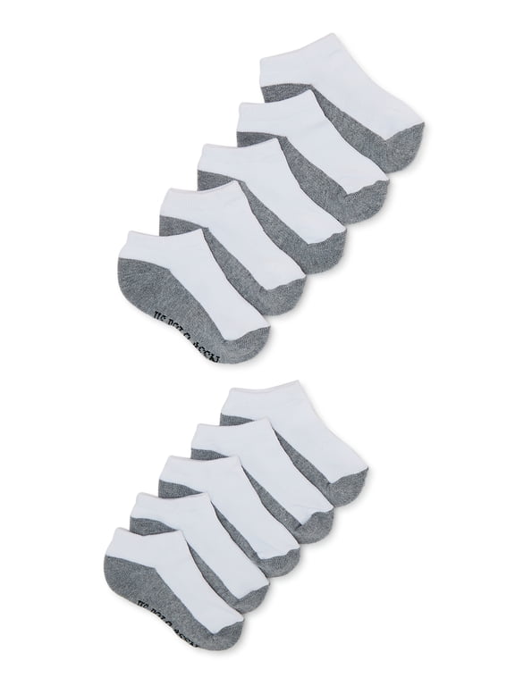 Boys No Show Socks, 10-Pack, Sizes S-L