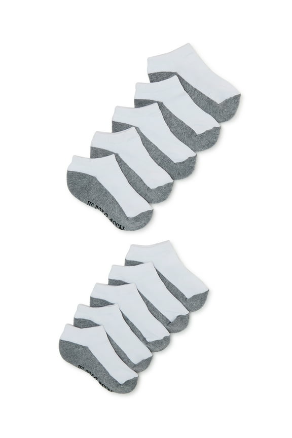 Boys No Show Socks, 10-Pack, Sizes S-L