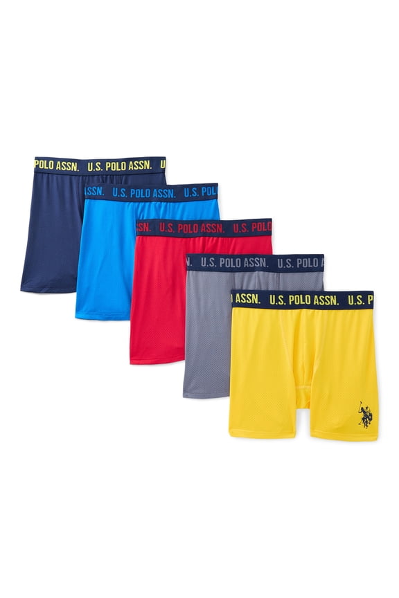 Boys Performance Mesh Tagless Boxer Briefs, 5-Pack, Sizes S-XXL